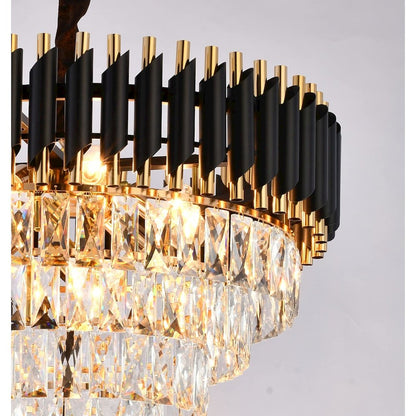 Bethel International Chandelier in Black & Gold Color