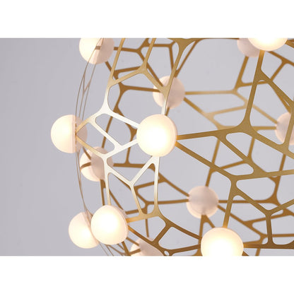 70-Light Gold Dimmable LED Chandelier With White Acrylic Diffusers