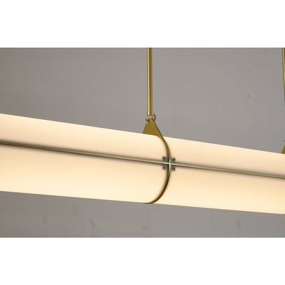 1-Light Satin Brass LED pendant With A Clear Frosted Glass Shade