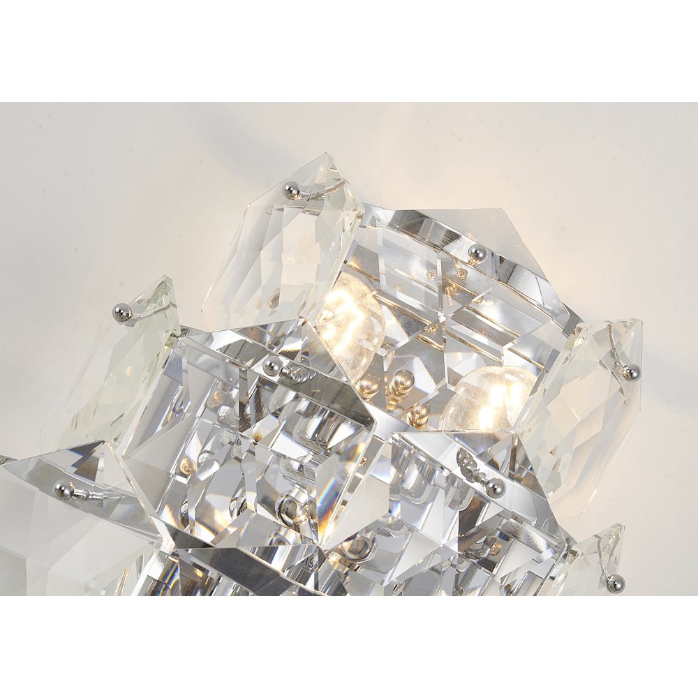 3-Light Chrome Wall Sconce With Clear Crystals