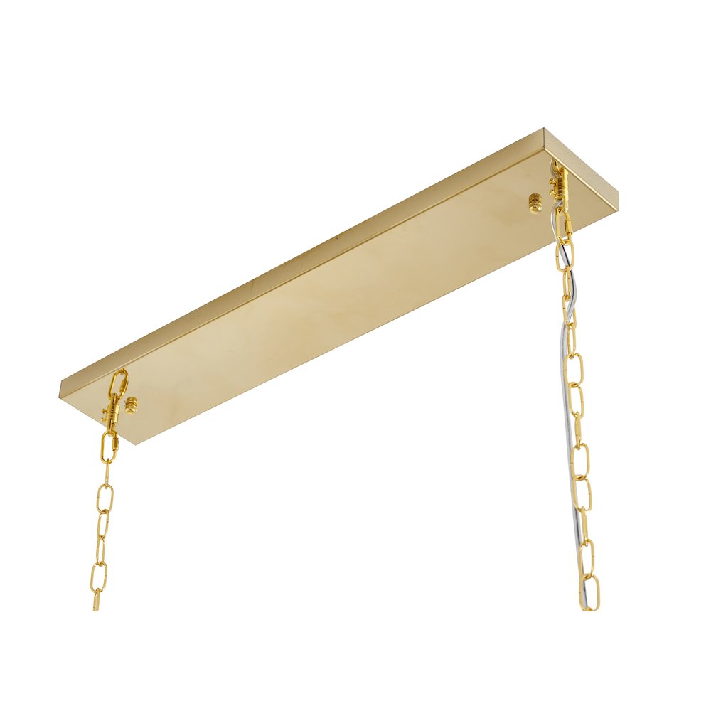 14-Light Gold Stainless Steel Chandelier With Clear Crystal Accents