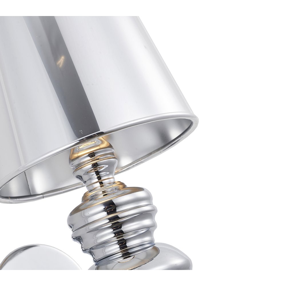 1-Light Polished Chrome Steel Wall Sconce With A Shade