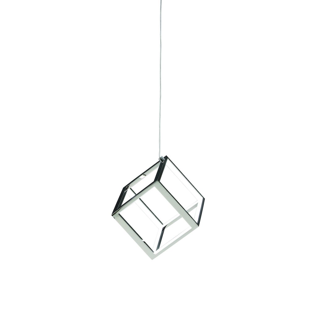 12-Light Shiny Nickel Aluminum LED Pendant With White Acrylic Diffusers