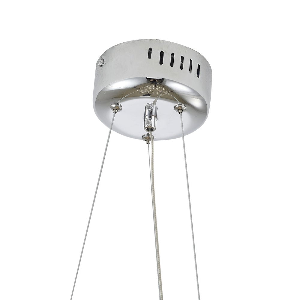 40-Light Dimmable Chrome Stainless Steel LED Chandelier in a 3-Tier Design