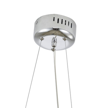 40-Light Dimmable Chrome Stainless Steel LED Chandelier in a 3-Tier Design