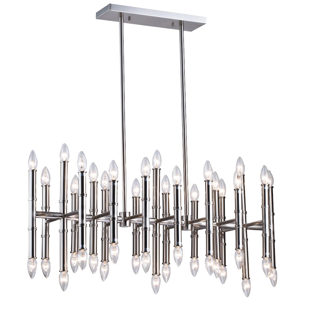 Bethel International Chandelier in Satin Nickel Color