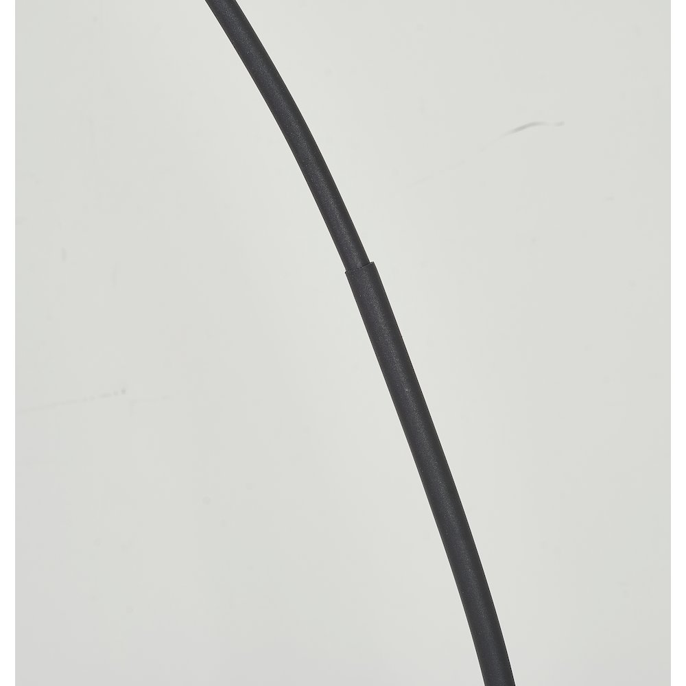 1-Light Matte Black Die Cast Arched Floor Lamp With An Acrylic Shade