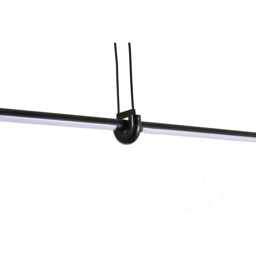 LED Chandelier  Black Metal & Acrylic