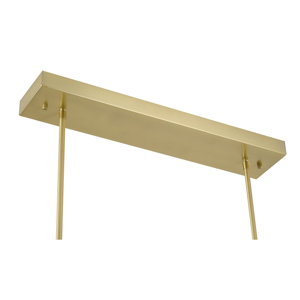 1-Light Satin Brass LED pendant With A Clear Frosted Glass Shade