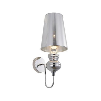1-Light Polished Chrome Steel Wall Sconce With A Shade