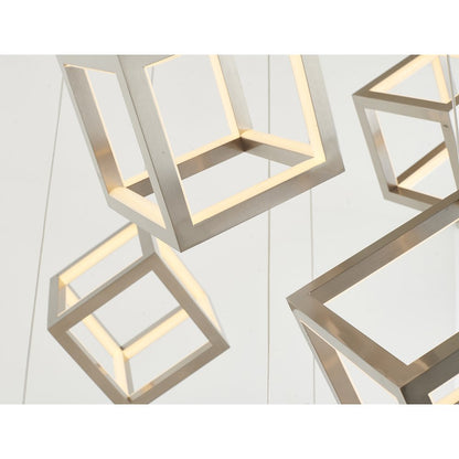 7-Light Nickel Dimmable LED Chandelier With LED boxes