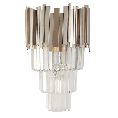 3-Light Chrome Wall Sconce With Clear Crystals