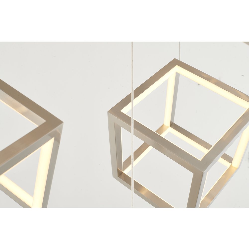 7-Light Nickel Dimmable LED Chandelier With LED boxes
