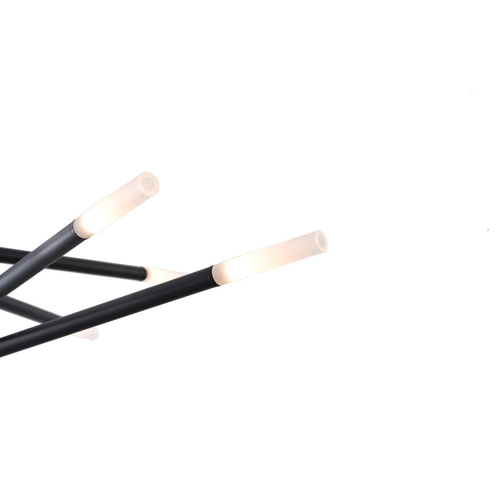 10-Light Black Iron Chandelier With frosted Glass Shades