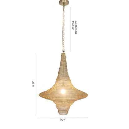 1-Light Gold Pendant With A Chain Basket Shade