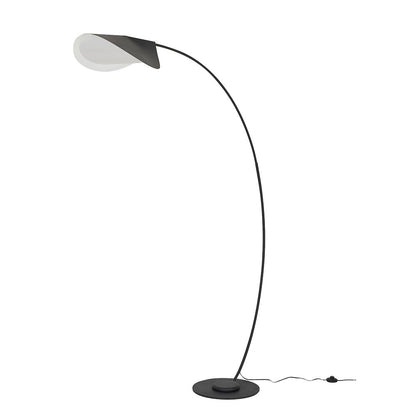 1-Light Matte Black Die Cast Arched Floor Lamp With An Acrylic Shade