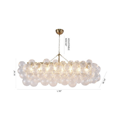 12-Light Brass Chandelier With Clear Swirl Glass Shades