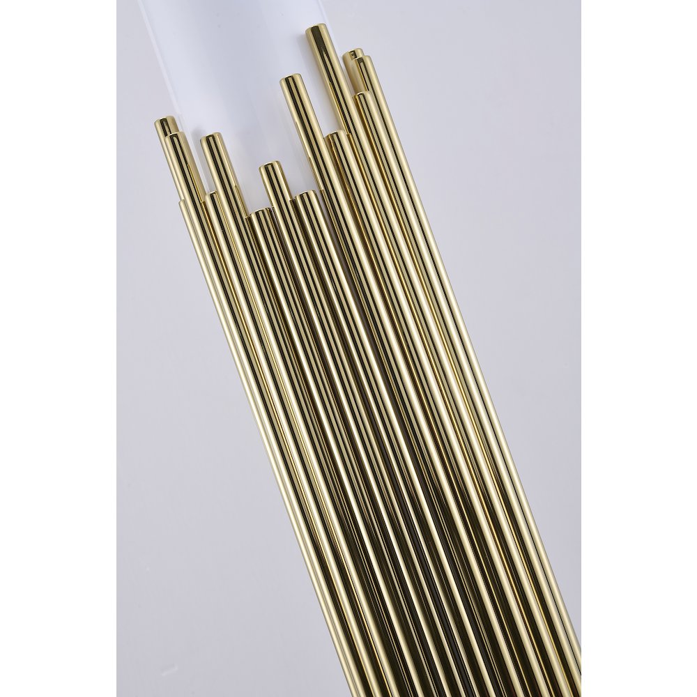 3-Light Champagne Gold Stainless Steel Floor Lamp With A White Acrylic Shade