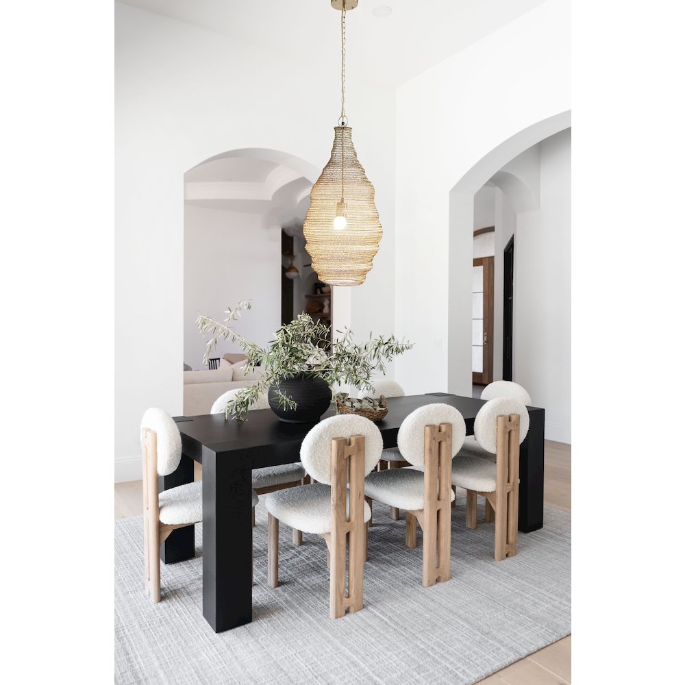 1-Light Gold Pendant With A Chain Basket Shade