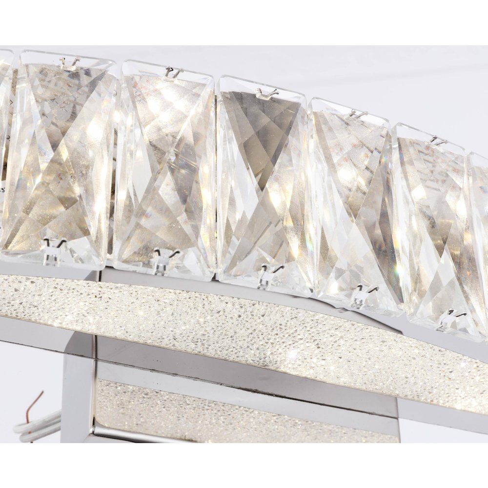 1-Light Chrome LED Wall Sconce With Clear Crystal Accents