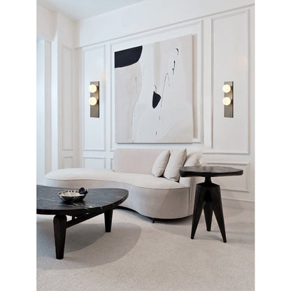 2-Light Black Stainless Steel Wall Sconce With White Glass Shades