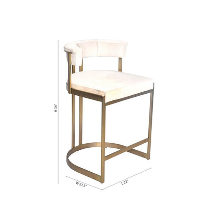 Gold Stainless Steel Chair With Grey Hairline Leather