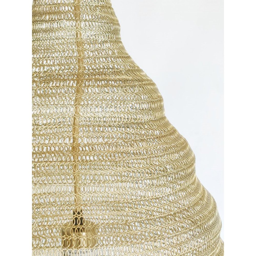 1-Light Gold Pendant With A Chain Basket Shade