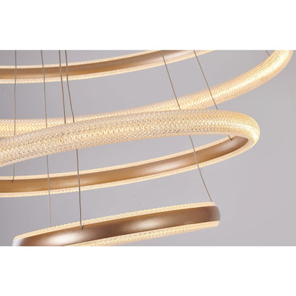 4-Light Gold Dimmable LED Chandelier With Clear Acrylic Diffusers