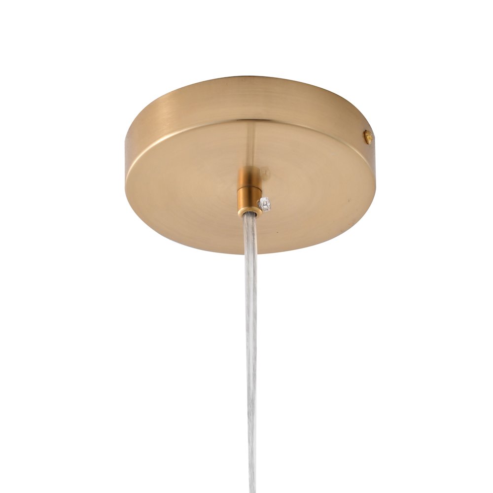 1-Light Gold LED Single Pendant With A Multi-color glass shade