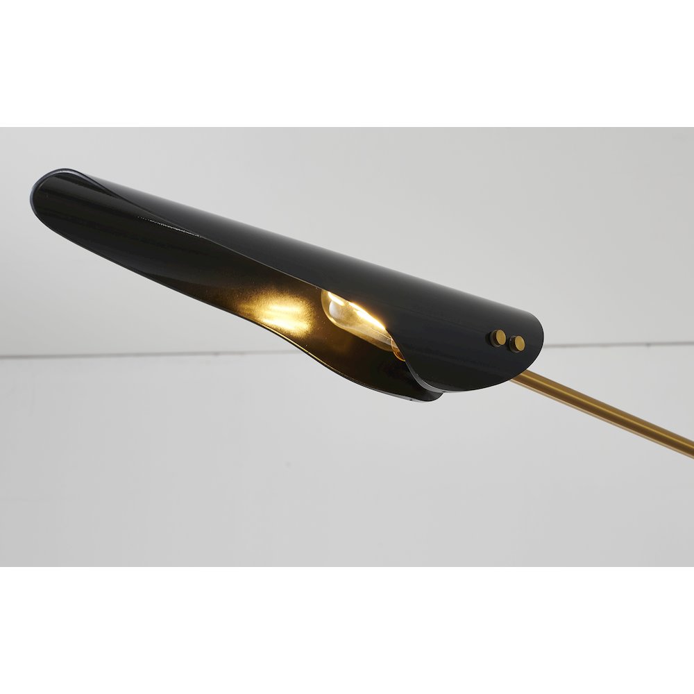 4-Light Gold Chandelier With Black Shades