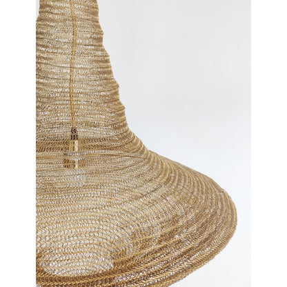 1-Light Gold Pendant With A Chain Basket Shade
