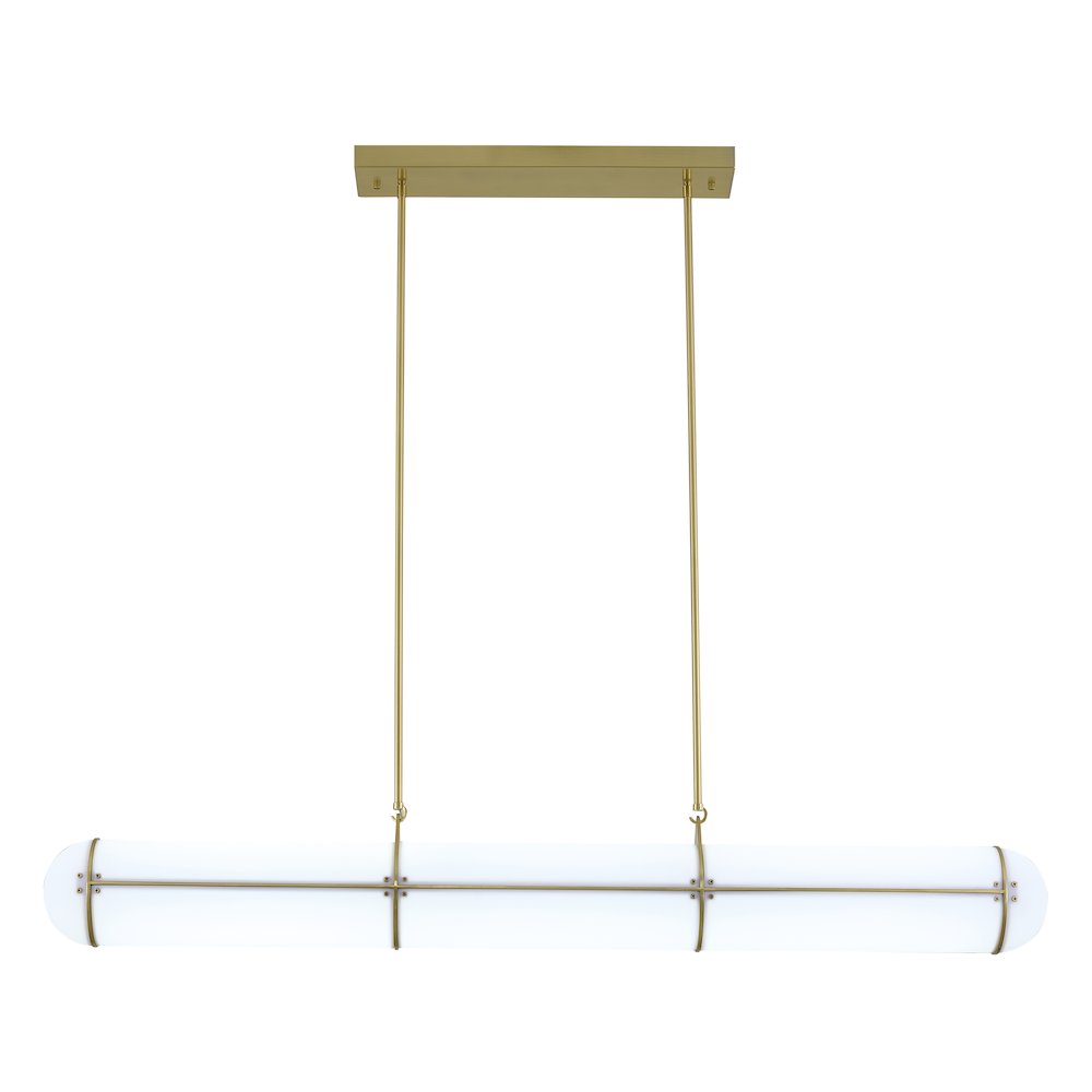 1-Light Satin Brass LED pendant With A Clear Frosted Glass Shade
