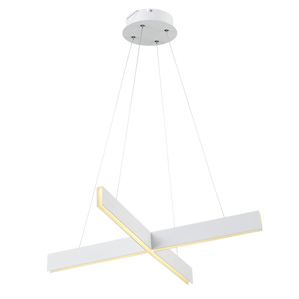 4-Light White LED Chandelier With Acrylic Diffusers