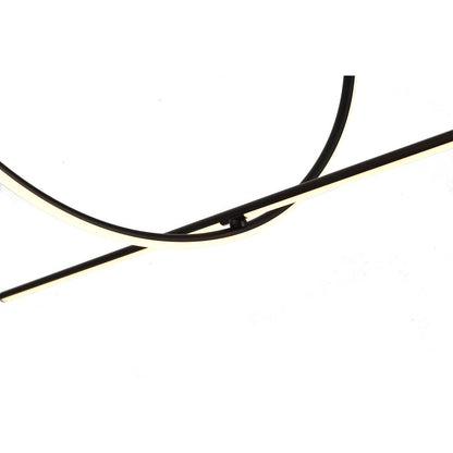 2-Light Black LED Chandelier With White Acrylic Diffuser
