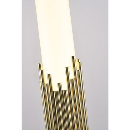 3-Light Champagne Gold Stainless Steel Floor Lamp With A White Acrylic Shade