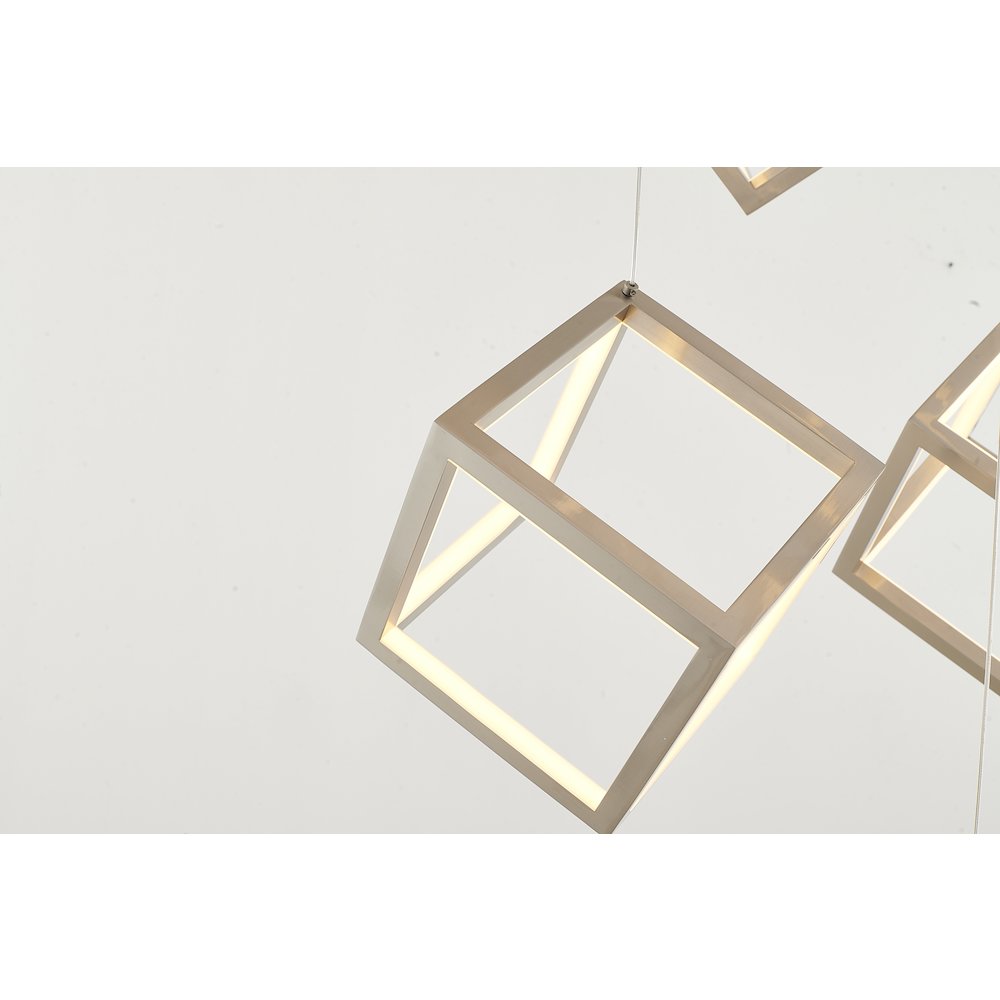 7-Light Nickel Dimmable LED Chandelier With LED boxes