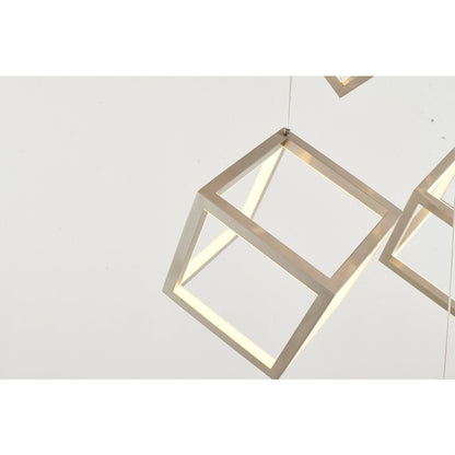 7-Light Nickel Dimmable LED Chandelier With LED boxes