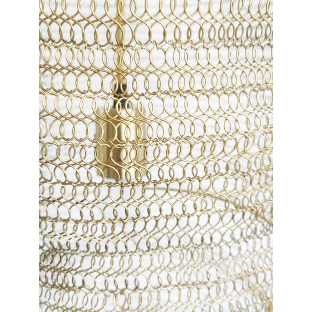 1-Light Gold Pendant With A Chain Basket Shade