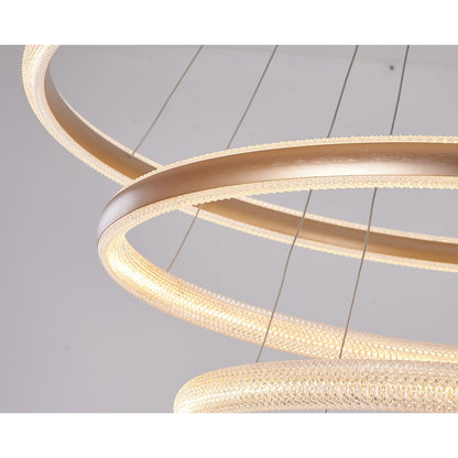 4-Light Gold Dimmable LED Chandelier With Clear Acrylic Diffusers