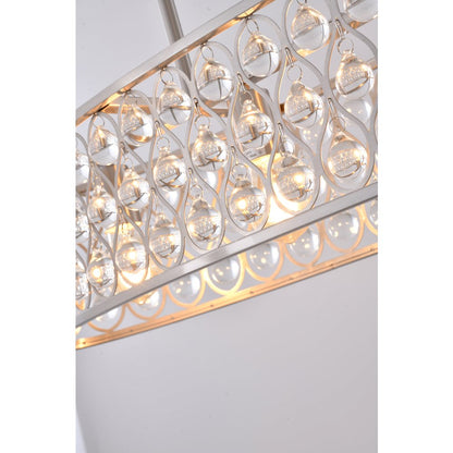 4-Light Satin Nickel Chandelier With Clear Crystal Accents