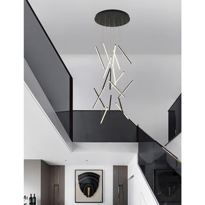 18-Light Satin Black Metal LED Chandelier With White Acrylic Diffusers