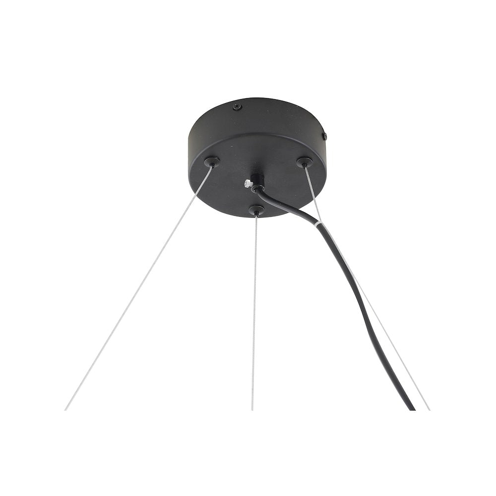 8-Light Black Chandelier With Matte White Plastic Leaf Petals in a round shape