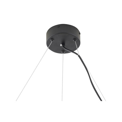 8-Light Black Chandelier With Matte White Plastic Leaf Petals in a round shape