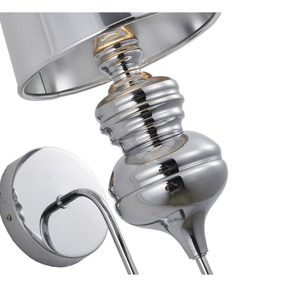 1-Light Polished Chrome Steel Wall Sconce With A Shade