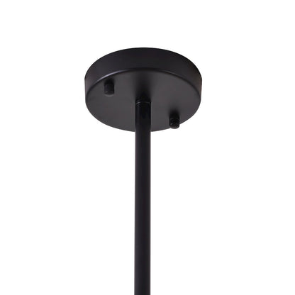 6-Light Matte Black Chandelier With Six Arms
