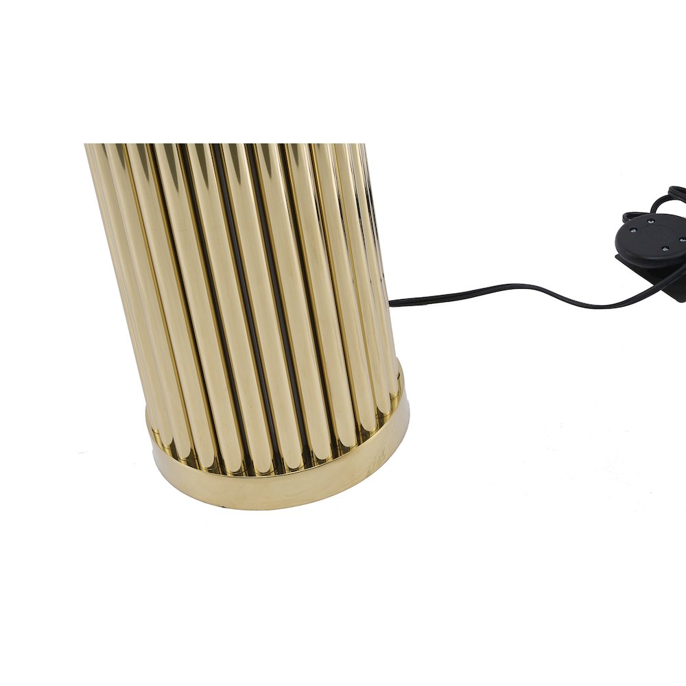 3-Light Champagne Gold Stainless Steel Floor Lamp With A White Acrylic Shade