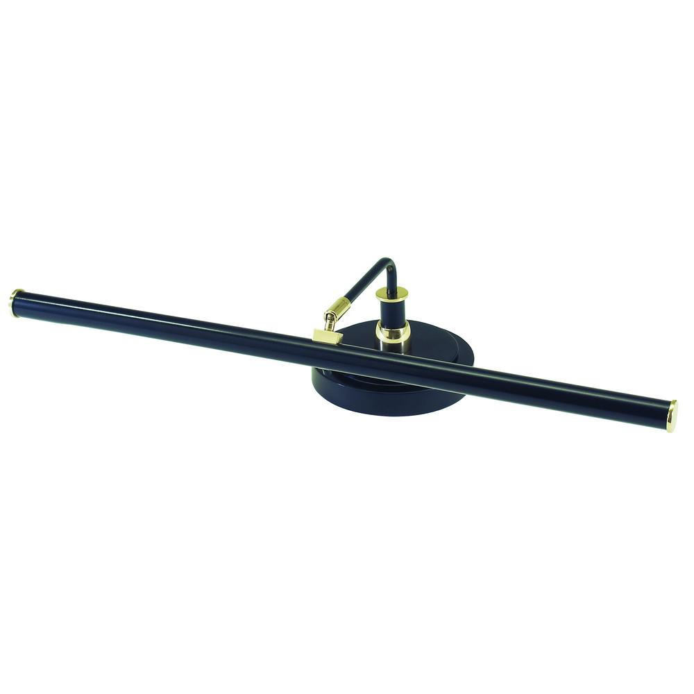 Upright Piano Lamp 19" LED in Black with Polished Brass Accents