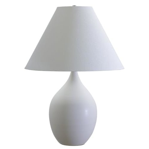 Scatchard 28" Stoneware Table Lamps in White Gloss