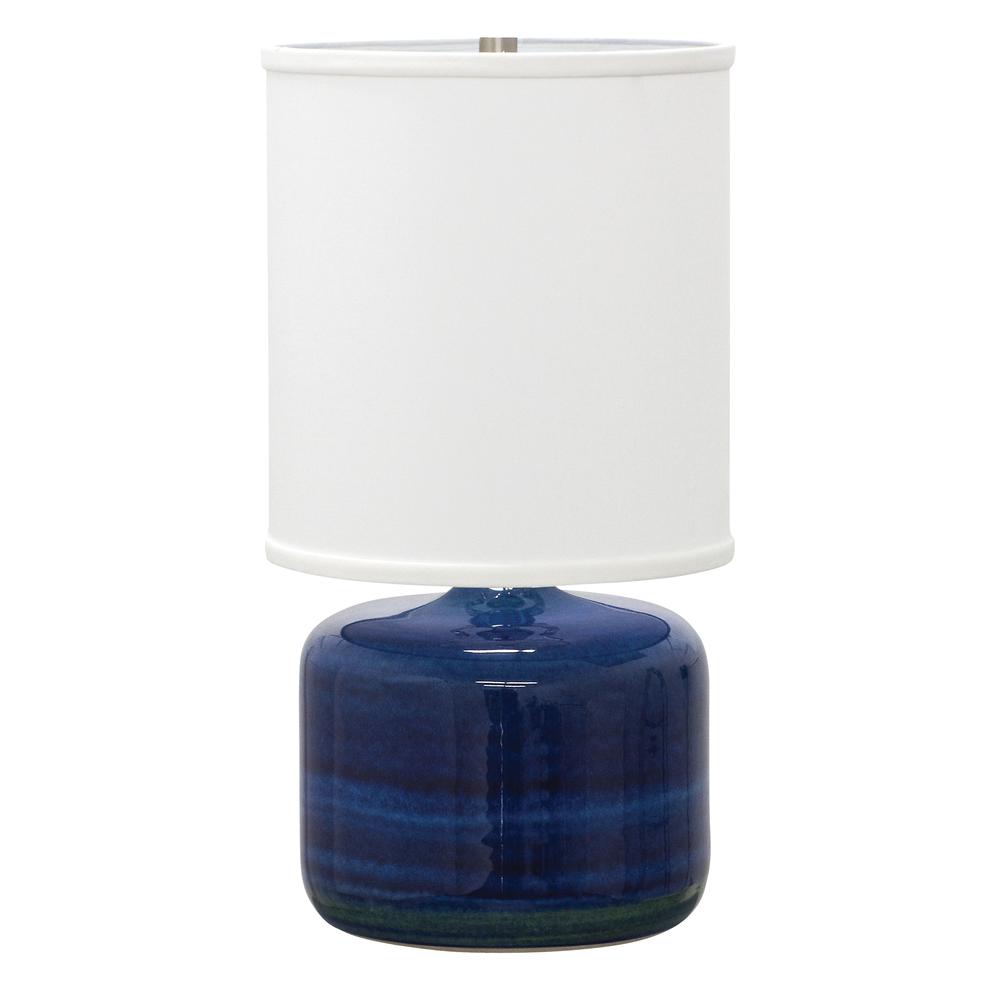 Scatchard 19.5" Stoneware Table Lamps in Blue Gloss