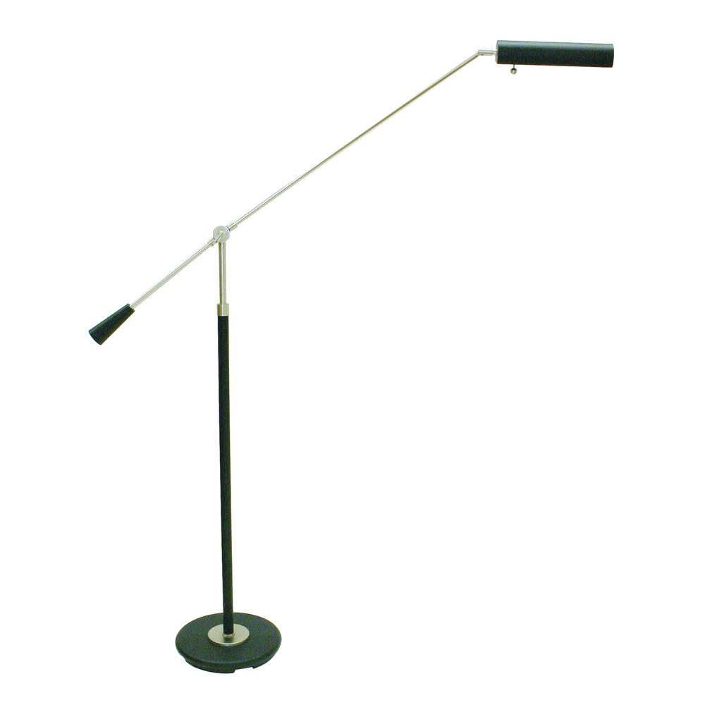 Grand Piano Counter Balance Floor Lamps in Black with Satin Nickel Accents